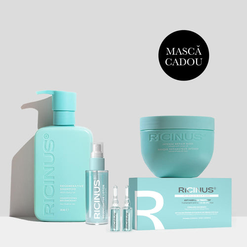 Sampon regenerant+ fiole tratament + lotiune indesire par + masca repair
